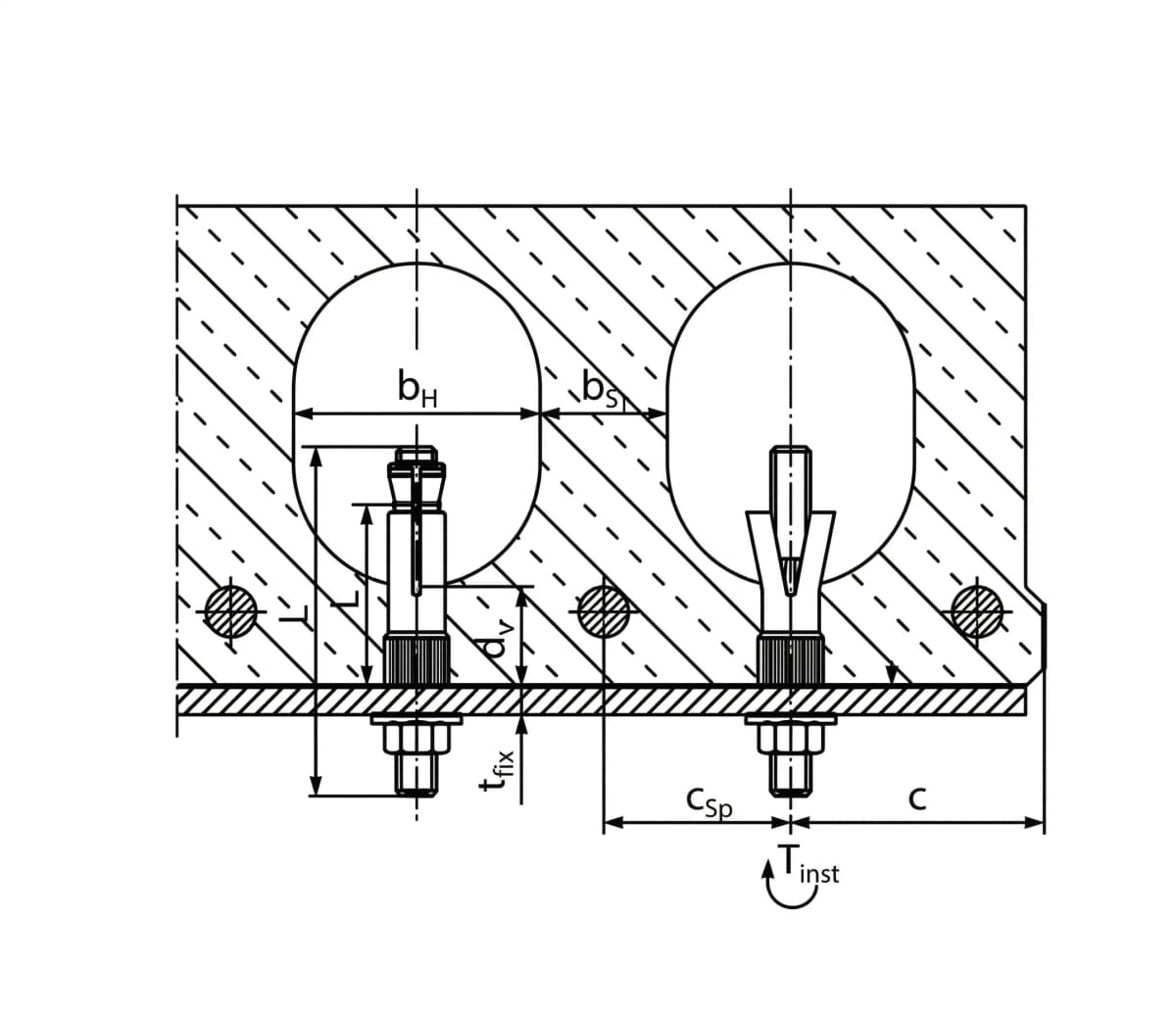 Анкер для пустотелых плит перекрытия MKT Еasy М8, оцинкованная сталь